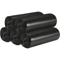 5 Rolls Small Trash Garbage Bags, 4 Gallon Strong Thin Material Disposable Kitchen Garbage Bags, Durable Plastic Trash Bags for Office Home Bedroom Garden Waste Bin, 200 Counts (Black)