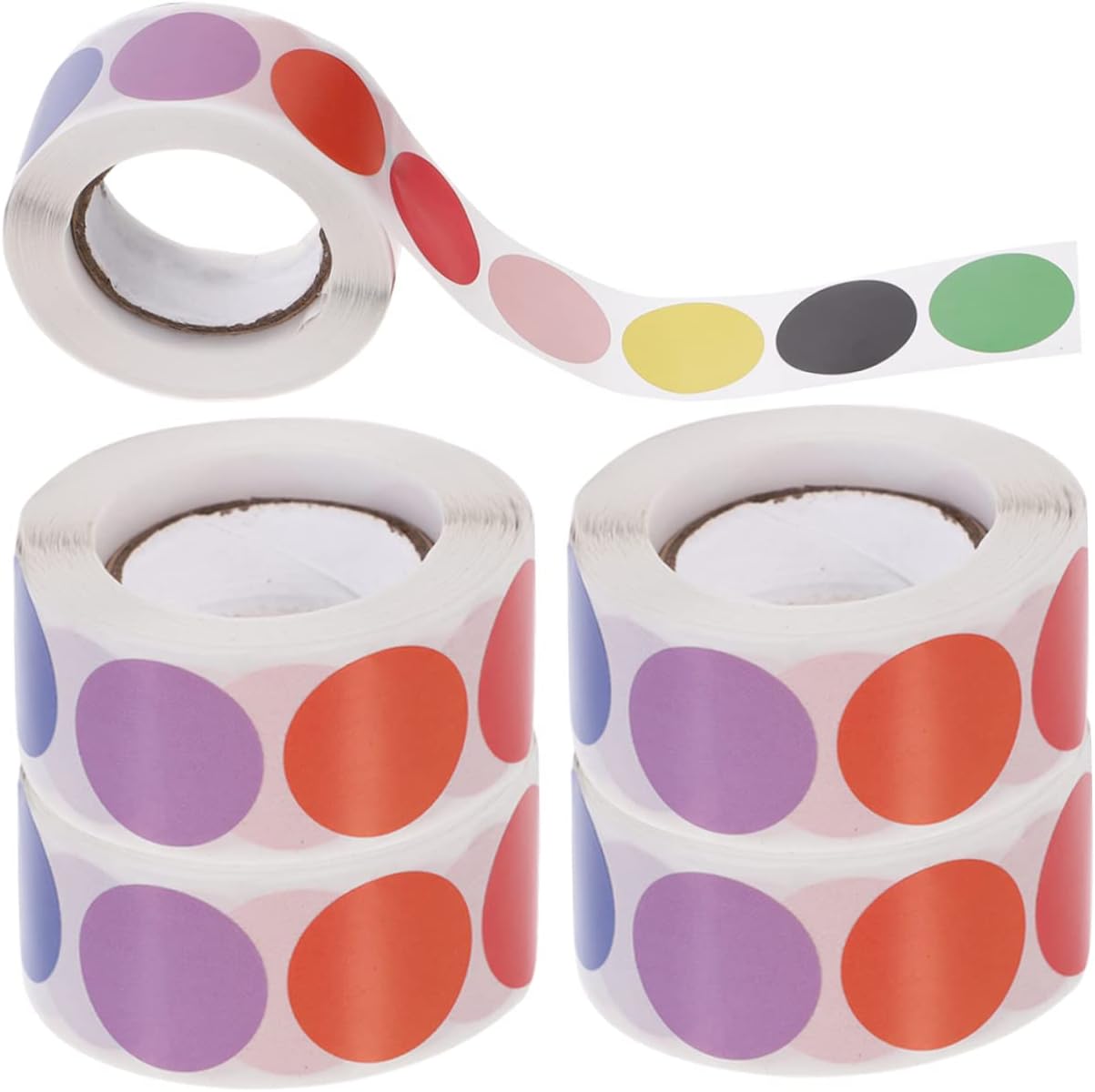 5 Rolls Stickers Sticker by Letter Colored Circle Stickers Dot Stickers