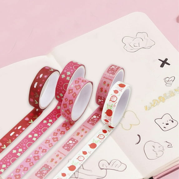 5 Rolls Washi Tape Set Decorative Masking Tape Scrapbook Journal Planner DIY Craft Supplies Colorful Adhesive Tape Art Project Materials