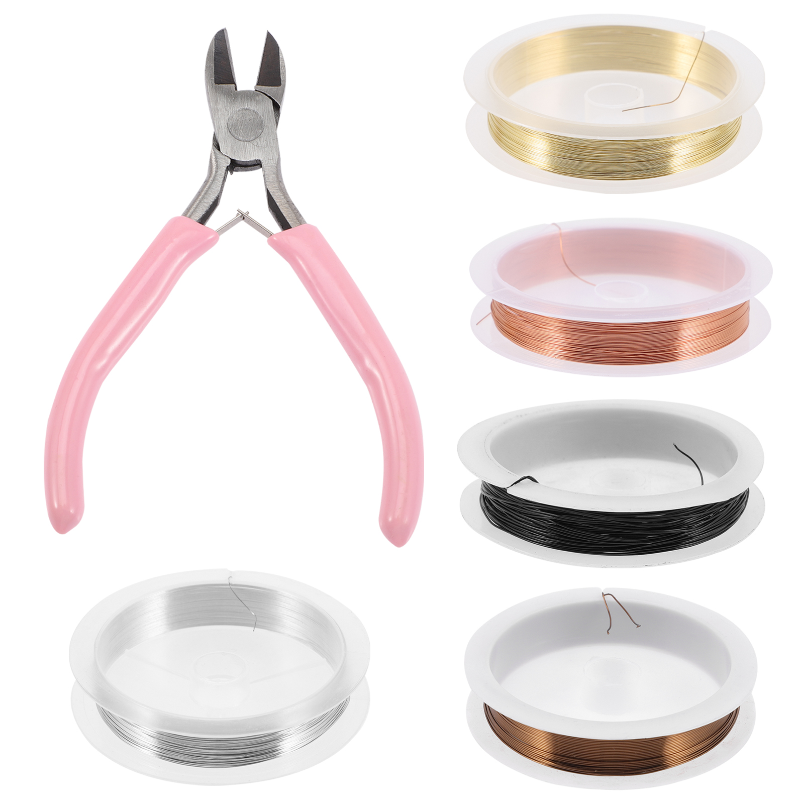 5 Rolls Wires for Jewelry Making Craft Wires with Cutter Copper Jewelry
