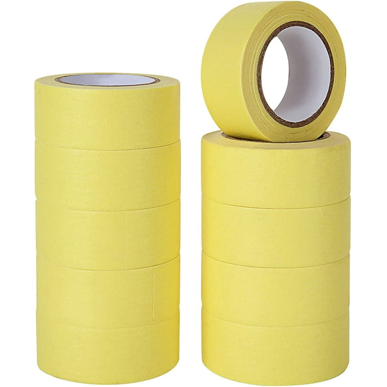 5 Rolls Yellow Masking Tape, Yellow Painters Tape for Home, Office, School Stationery, DIY Arts, Crafts, Labeling
