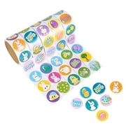 Rinco Happy Easter 500pc 1.5" Sticker Roll Assortment, Bunnies, Chics, & Eggs