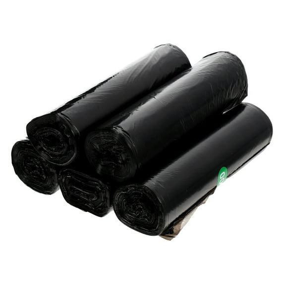 PENIKOKO Black PE Garbage Bags 5 Rolls Heavy Duty Trash Bags Strong and for Home, Office, Kitchen, and Outdoor Use