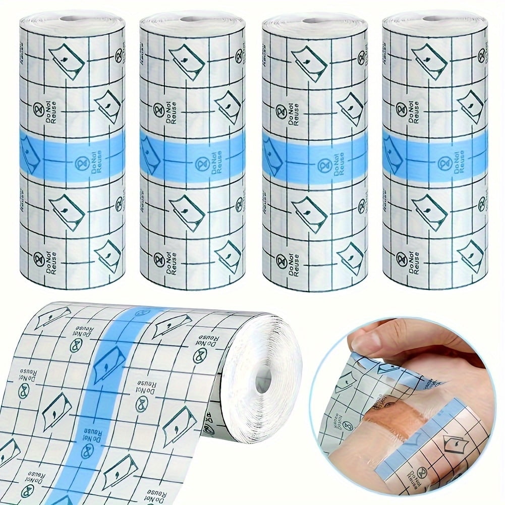 5 Rolls of Waterproof Medical Tape: Ideal for Swimming, Showers, and Tattoo Protection