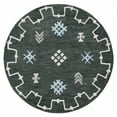 thumbnail image 1 of 5â€™ Round Charcoal Geometric Border Area Rug, 1 of 6
