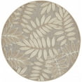 thumbnail image 1 of 5â€™ Round Natural Leaves Indoor Outdoor Area Rug, 1 of 6