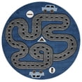 thumbnail image 1 of 5â€™ Round Navy Imaginative Racetrack Area Rug, 1 of 5