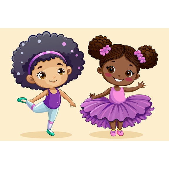 5" Round Pre-Cut Cartoon Ballerina Friends Dancing Photo Edible Image Cake,Cupcake Or Cookie Toppers (2 Per Sheet)