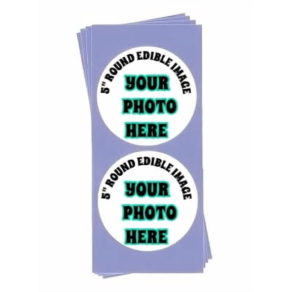 5" Round pre-cut create your own photo edible image cake toppers, by TNCT. Email your image after purchase, see product details.