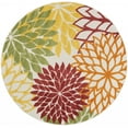 thumbnail image 1 of 5â€™ Round Red Tropical Indoor Outdoor Area Rug, 1 of 9
