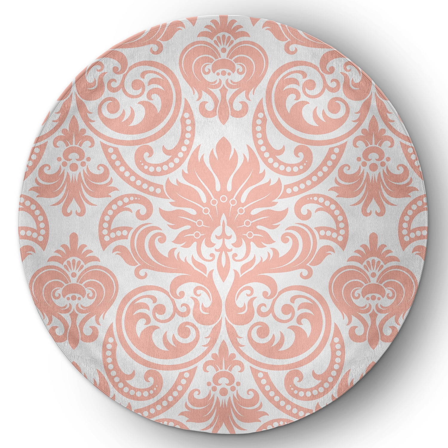 5' Round Simply Daisy Alexys French Country Chenille Area Rug, Blush