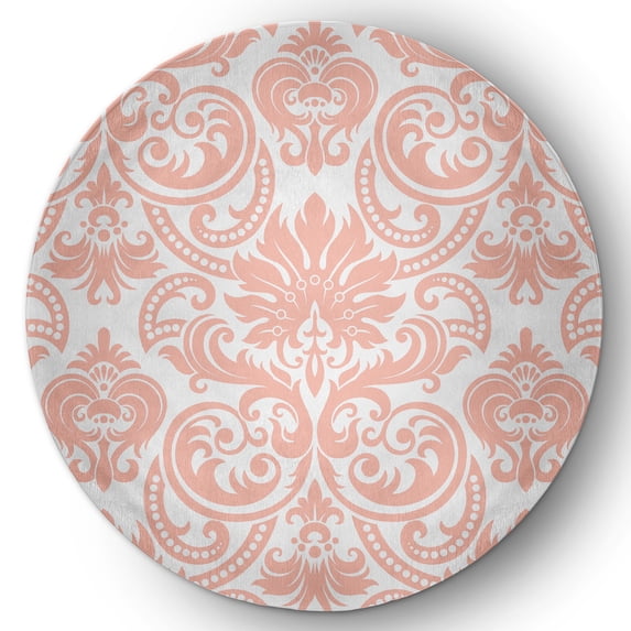 5' Round Simply Daisy Alexys French Country Chenille Area Rug, Blush
