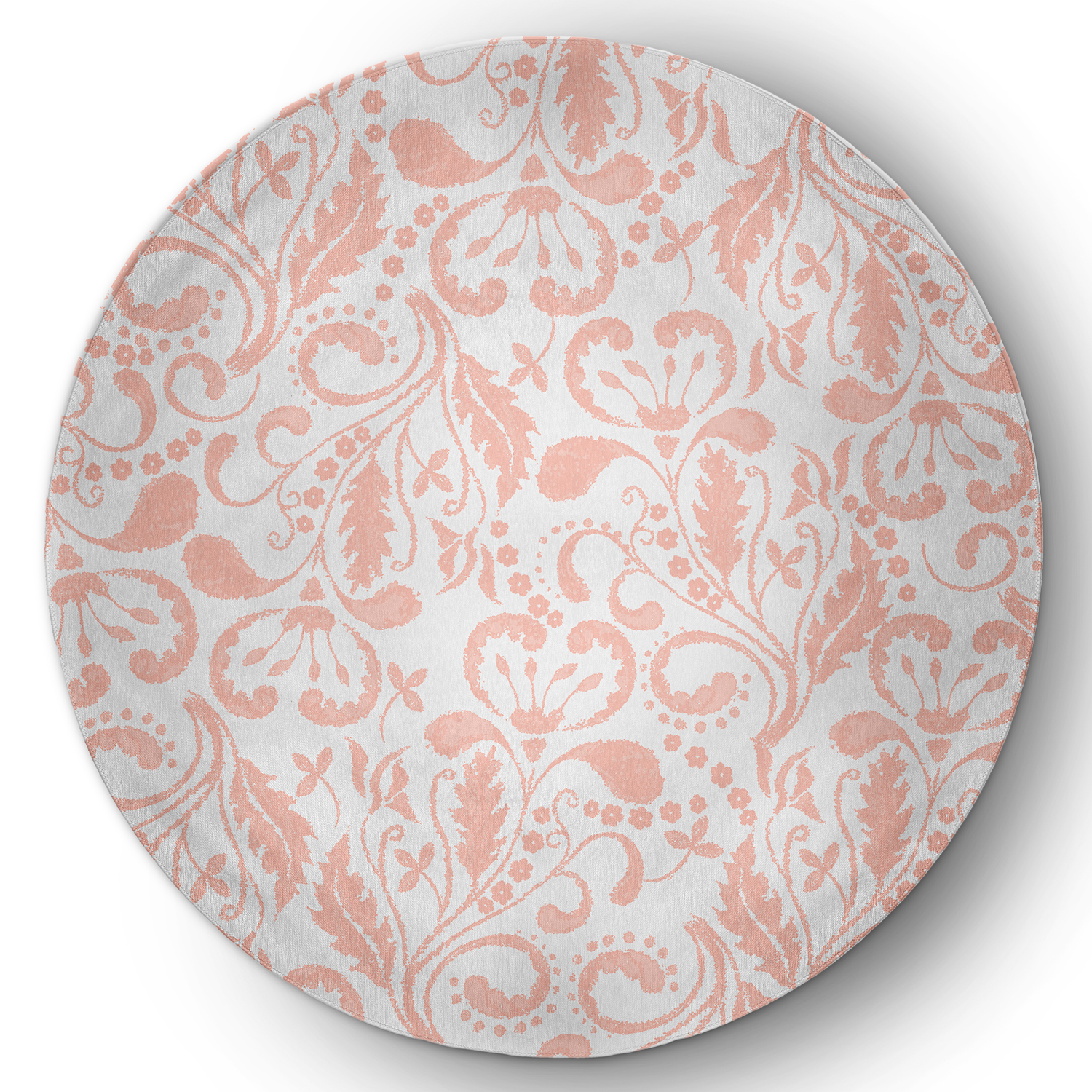 5' Round Simply Daisy Aurora French Country Chenille Area Rug, Blush