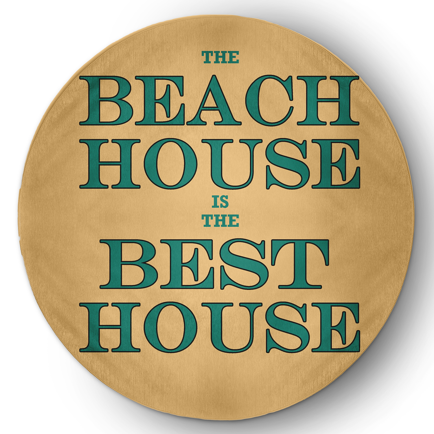 5' Round Simply Daisy Beach House Best House Beach Style Chenille Area Rug, Kelly Green