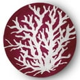 thumbnail image 1 of 5' Round Simply Daisy Big Seaweed Beach Style Chenille Area Rug, Maroon Red, 1 of 4