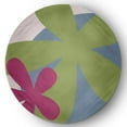 thumbnail image 1 of 5' Round Simply Daisy Bold Flowers Modern & Contemporary Chenille Area Rug, Apple Green, 1 of 4