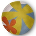 thumbnail image 1 of 5' Round Simply Daisy Bold Flowers Modern & Contemporary Chenille Area Rug, Mustard Yellow, 1 of 4