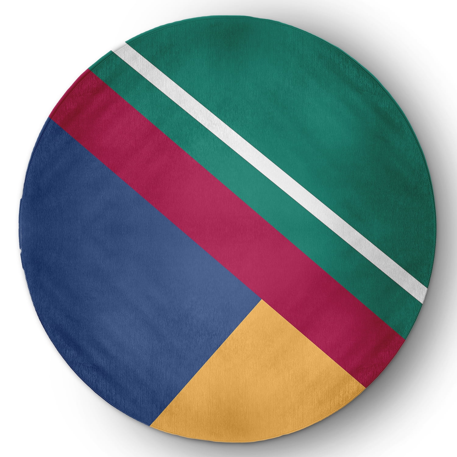 5' Round Simply Daisy Bold Shapes Modern & Contemporary Chenille Area Rug, Kelly Green