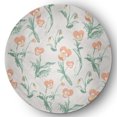 thumbnail image 1 of 5' Round Simply Daisy Bunch of Pansies Casual Chenille Area Rug, Orange, 1 of 4