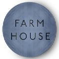 thumbnail image 1 of 5' Round Simply Daisy Farmhouse Ticking Farmhouse Chenille Area Rug, Nautical Navy, 1 of 4