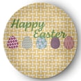 thumbnail image 1 of 5' Round Simply Daisy Happy Easter Novelty Chenille Area Rug, Daffodil Yellow, 1 of 4