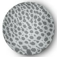 thumbnail image 1 of 5' Round Simply Daisy Leopard Pattern Modern & Contemporary Chenille Area Rug, Dark Grey, 1 of 4