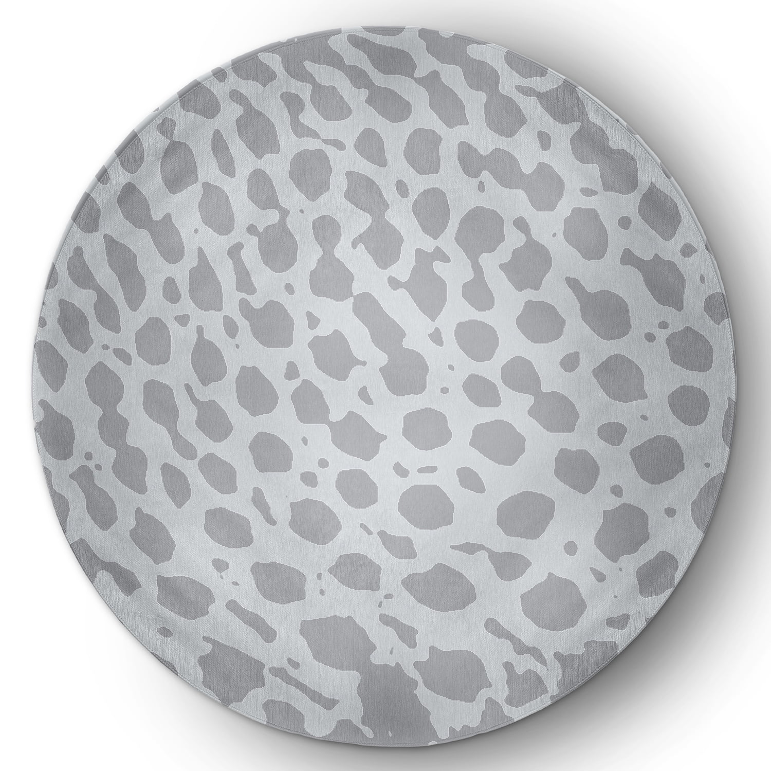 5' Round Simply Daisy Lots of Spots Modern & Contemporary Chenille Area Rug, Light Grey