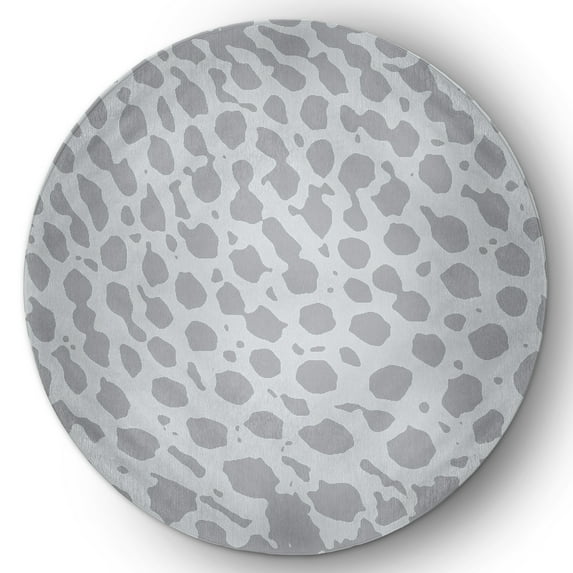 5' Round Simply Daisy Lots of Spots Modern & Contemporary Chenille Area Rug, Light Grey