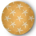 thumbnail image 1 of 5' Round Simply Daisy Starfish Beach Style Chenille Area Rug, Egg Yolk Yellow, 1 of 4