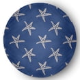 thumbnail image 1 of 5' Round Simply Daisy Starfish Beach Style Chenille Area Rug, Nautical Navy, 1 of 4
