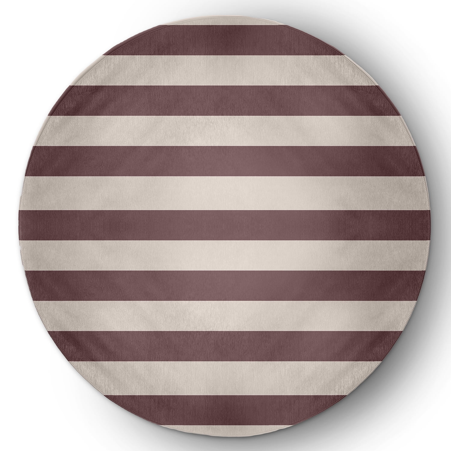 5' Round Simply Daisy Stripes Americana Chenille Area Rug, Red