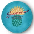 thumbnail image 1 of 5' Round Simply Daisy Summer Time Pineapple Tropical Chenille Area Rug, Lipstick Pink, 1 of 4