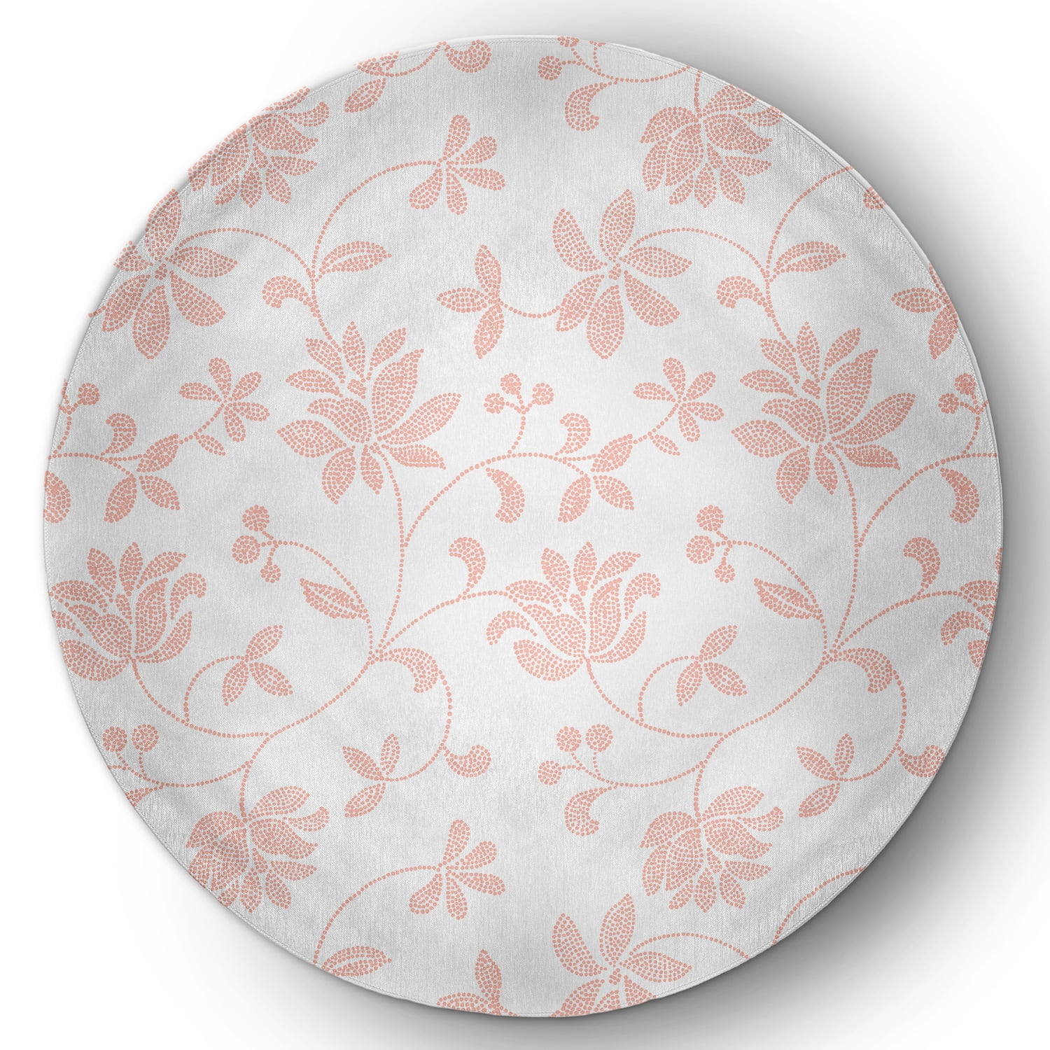 5' Round Simply Daisy Traditional Floral French Country Chenille Area Rug, Blush