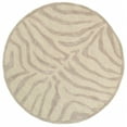 thumbnail image 1 of 5â€™ Round Taupe Zebra Pattern Area Rug, 1 of 3