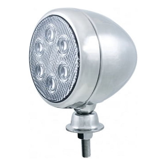5" Round Tear Drop White 6 LED Chrome Work Light  / 18 Watt Light  / 12V - 24V