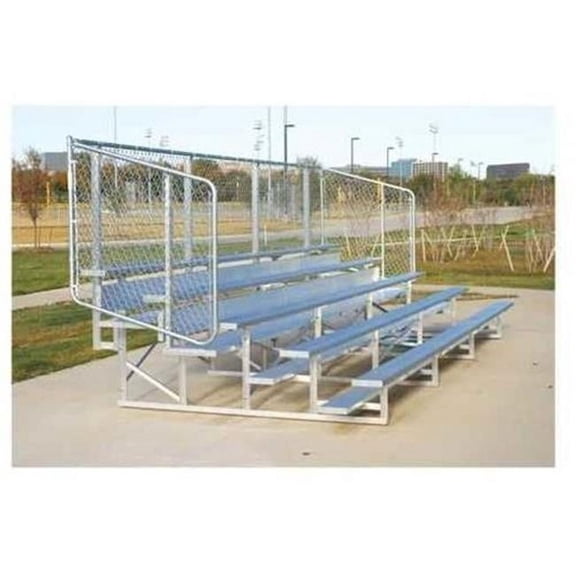 5 Row 15 ft. Powder Coated Bleachers - Green