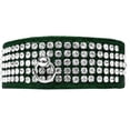 thumbnail image 1 of 5 Row Rhinestone Designer Croc Dog Collar, Emerald Green - Size 20, 1 of 1