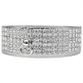 thumbnail image 1 of 5 Row Rhinestone Designer Croc Dog Collar, Silver - Size 18, 1 of 1