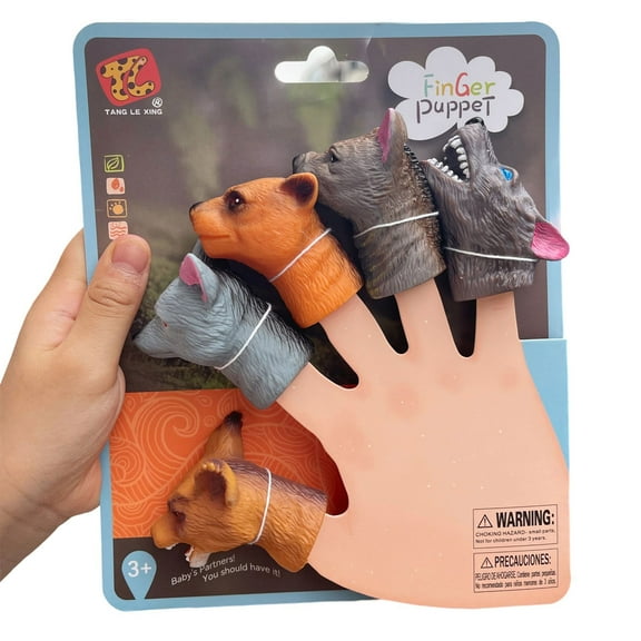 5 Rubber Hand Puppets Soft PVC Toy for Toddler Sensory Development Interactive Play Activities