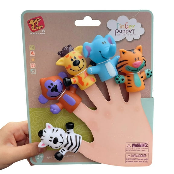 5 Rubber Hand Puppets Soft PVC Toy for Toddler Sensory Development Interactive Play Activities