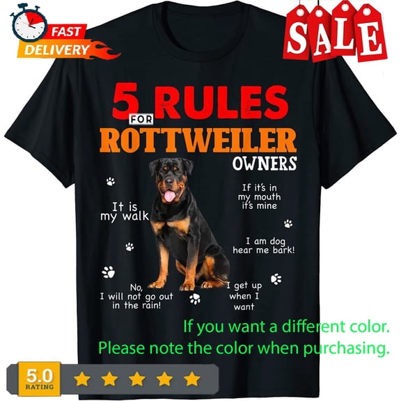 5 Rules For Rottweiler Owners T-Shirt