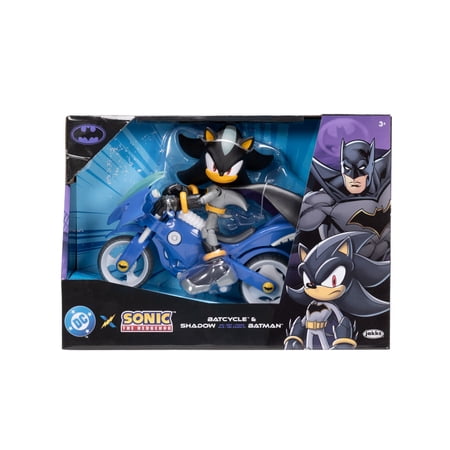 Sonic X DC Shadow As Batman 5 inch Scale Action Figure with Batcycle Vehicle