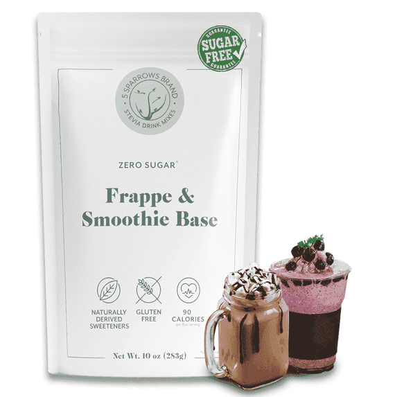 5 SPARROWS Healthy Sugar-Free Frappe Mix Powder, Milkshake & Smoothie Mix Base - Stevia-Sweetened, Zero Sugar Creamer, Keto-Friendly Drink Mix, 10 oz