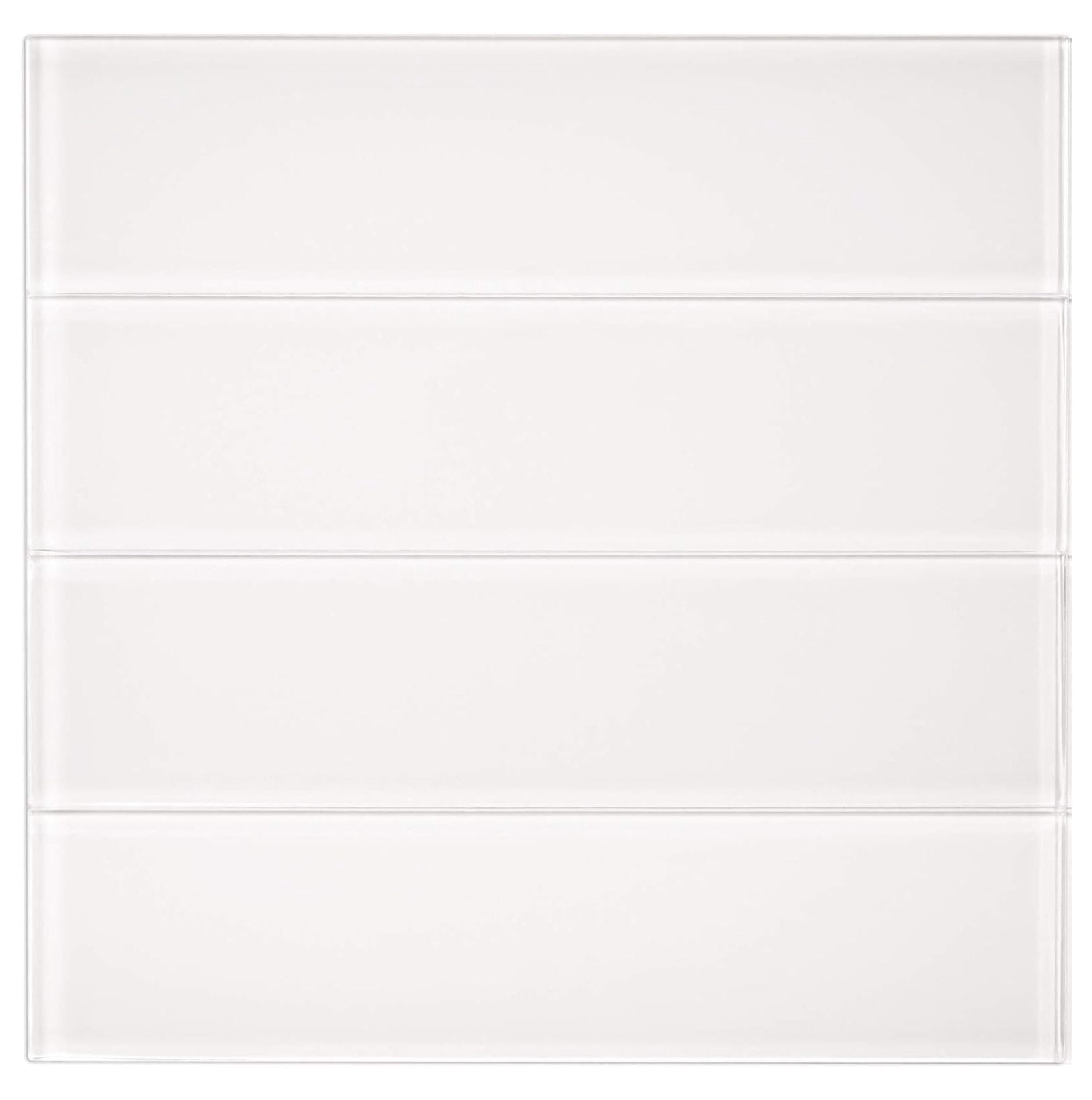 5 SQFT Genuine Glass Subway Tile for Kitchen Backsplash, Bath Tub Surroundings, Etc., Oracle Collection", 3"X12"X5/16", 4 Pieces per SQFT (Box of 5 SQFT, Super White)