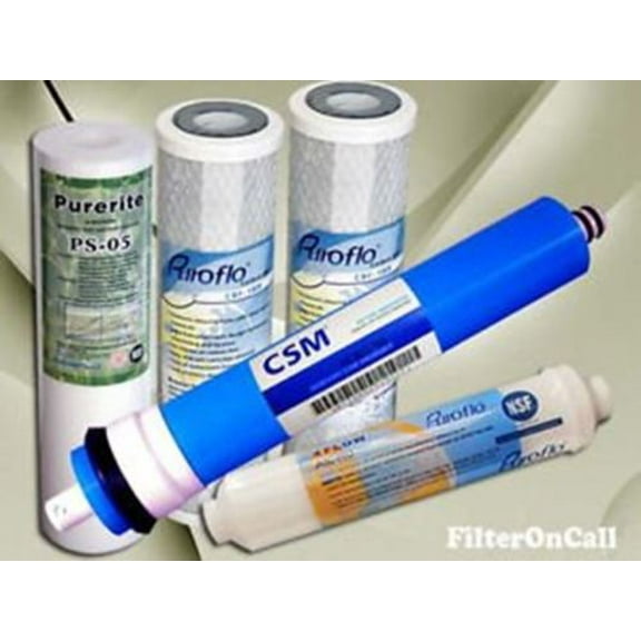 5 STAGE REVERSE OSMOSIS REPLACEMENT FILTERS with CSM 100 GPD MEMBRANE