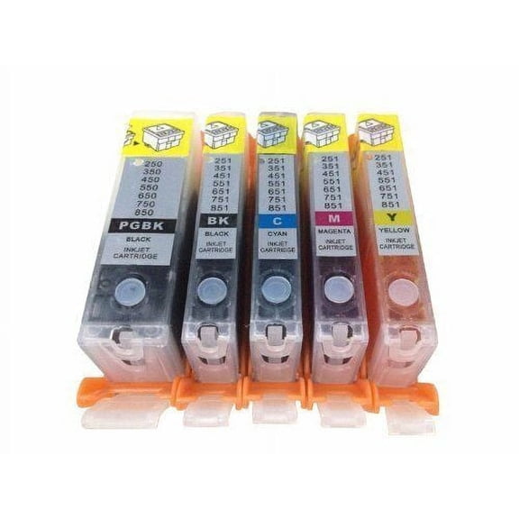 5 SUBLIMATION INK CARTRIDGES FOR CANON PGI-280 CLI-281