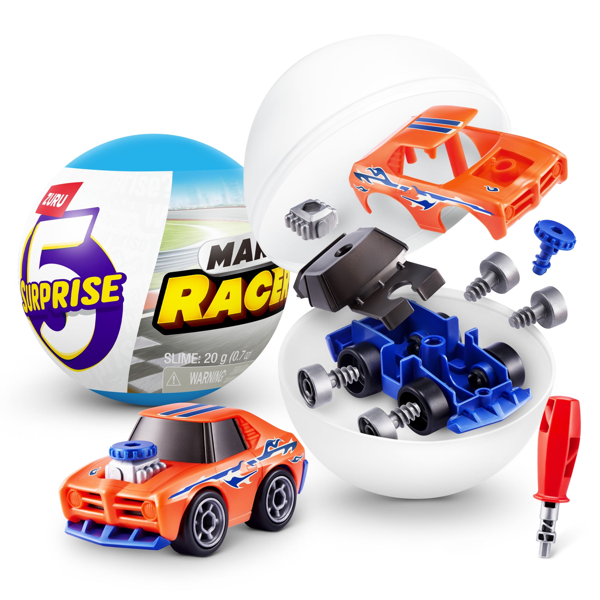 5 SURPRISE MakeARacer Race Car Vehicle Themed Novelty Unboxing Toy Collectible Minis by ZURU  (图1)