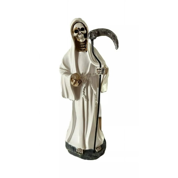 5" Santa Muerte Statue - Holy Death White, Spiritual Protection Positive Eneergy
