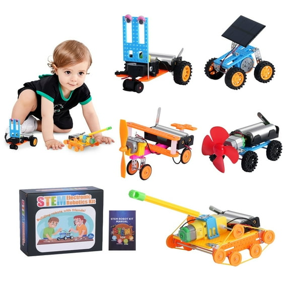 AUOSHI STEM Robot Kit for Kids Ages 8+  5-in-1 DIY Building & Robotics Crafts, Educational Science & Engineering Toy, Solar & Battery Powered Learning Gift for Boys and Girls