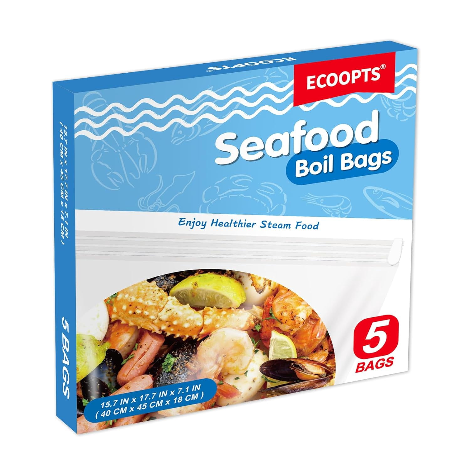 5×Seafood Boil Bags Large Size Boil Bag for fish, crab, shrimp, and ...
